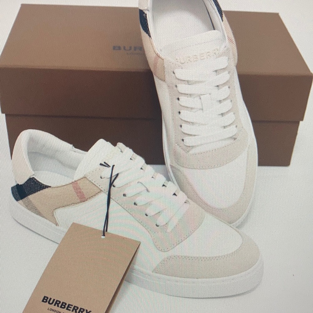 Burberry Men’s Sneakers in White And Tan - Picture 2 of 9